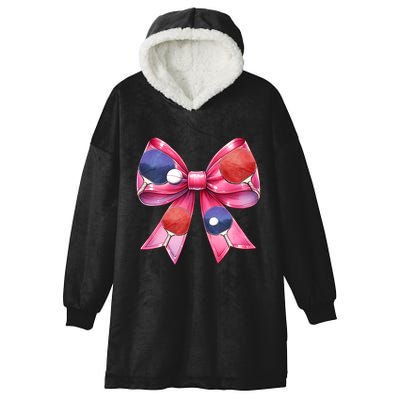 Coquette Bow Table Tennis Ping Pong Mothers Day Ribbon Mom Gift Hooded Wearable Blanket