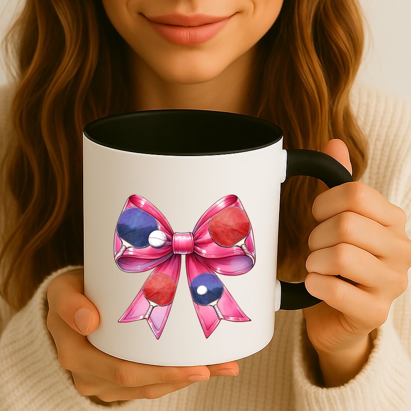 Coquette Bow Table Tennis Ping Pong Mothers Day Ribbon Mom Gift Mug