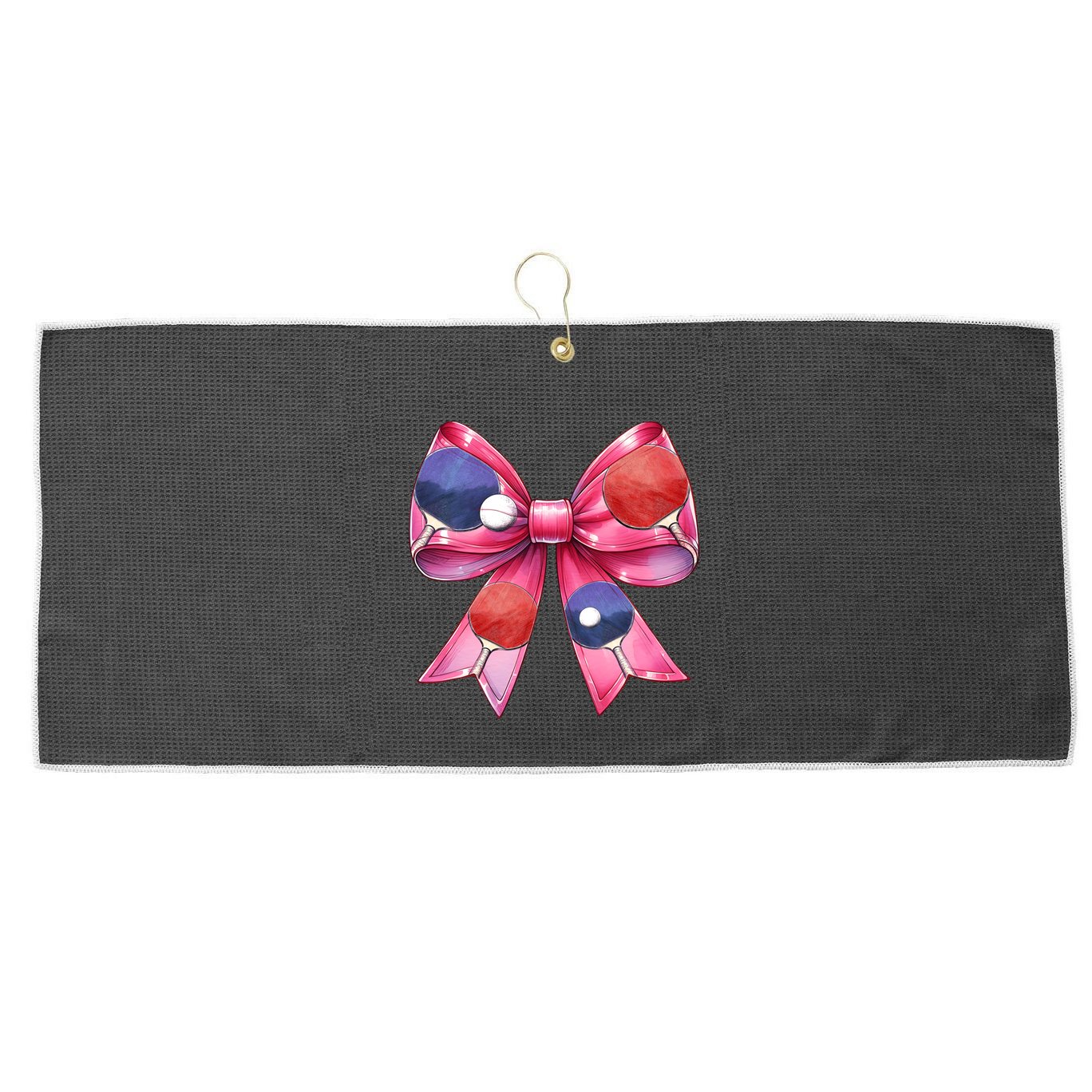 Coquette Bow Table Tennis Ping Pong Mothers Day Ribbon Mom Gift Large Microfiber Waffle Golf Towel