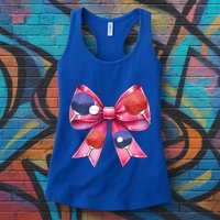 Coquette Bow Table Tennis Ping Pong Mothers Day Ribbon Mom Gift Womens Tank Top