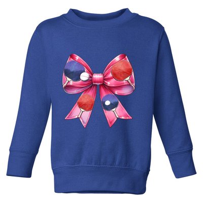 Coquette Bow Table Tennis Ping Pong Mothers Day Ribbon Mom Gift Toddler Sweatshirt