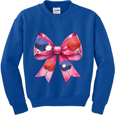 Coquette Bow Table Tennis Ping Pong Mothers Day Ribbon Mom Gift Kids Sweatshirt