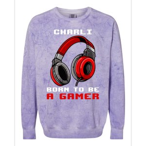 Charli Born To Be A Gamer Personalized Gift Colorblast Crewneck Sweatshirt