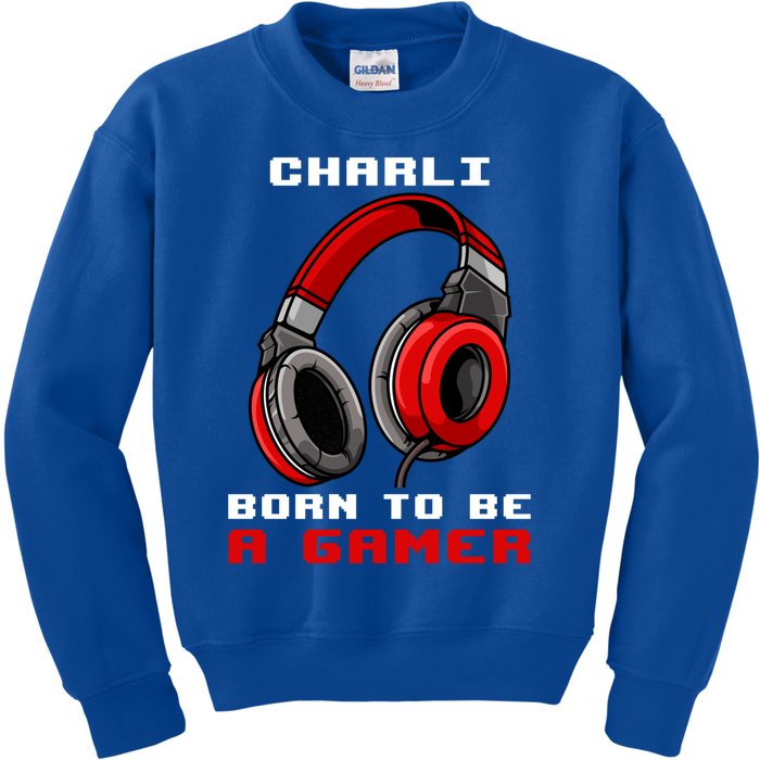 Charli Born To Be A Gamer Personalized Gift Kids Sweatshirt