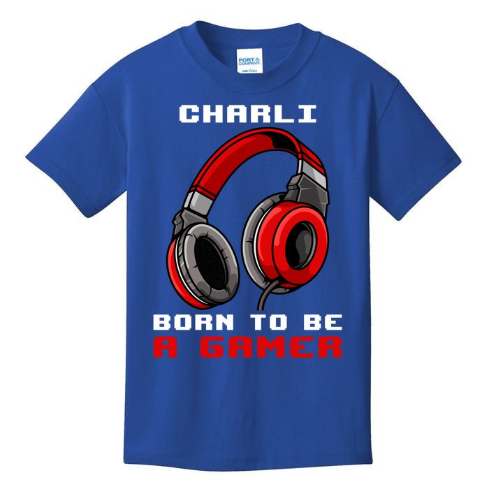 Charli Born To Be A Gamer Personalized Gift Kids T-Shirt