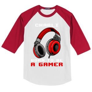 Charli Born To Be A Gamer Personalized Gift Kids Colorblock Raglan Jersey