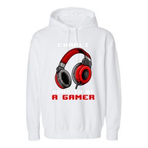 Charli Born To Be A Gamer Personalized Gift Garment-Dyed Fleece Hoodie