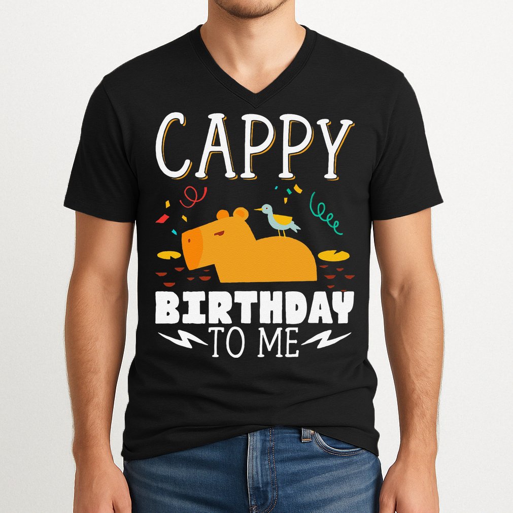 Cappy Birthday To Me Capy Birthday V-Neck T-Shirt