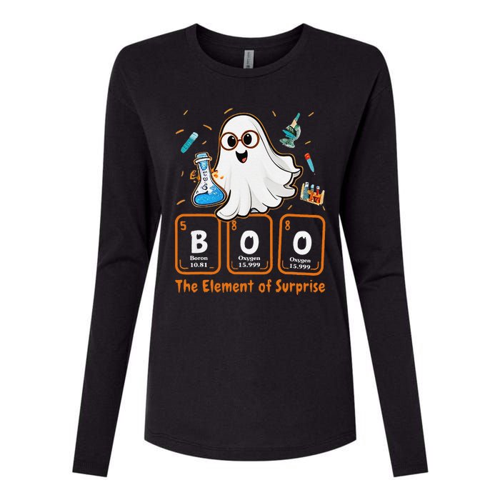 Chemistry Boo The Element Of Surprise Funny Periodic Table Gift Womens Cotton Relaxed Long Sleeve T-Shirt