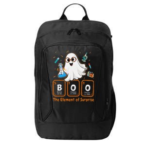 Chemistry Boo The Element Of Surprise Funny Periodic Table Gift City Backpack