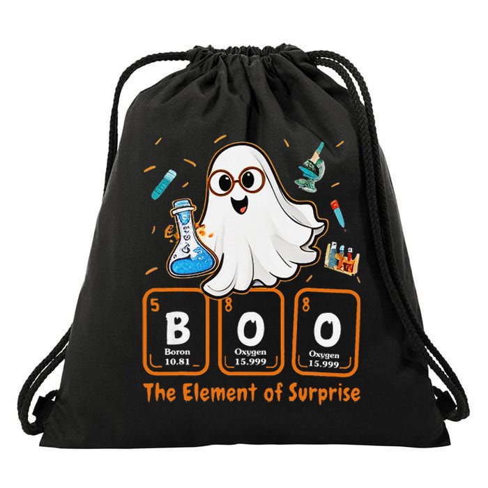 Chemistry Boo The Element Of Surprise Funny Periodic Table Gift Drawstring Bag