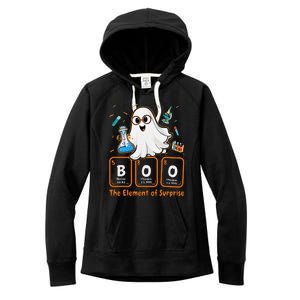 Chemistry Boo The Element Of Surprise Funny Periodic Table Gift Women's Fleece Hoodie