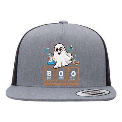 Chemistry Boo The Element Of Surprise Funny Periodic Table Gift Flat Bill Trucker Hat