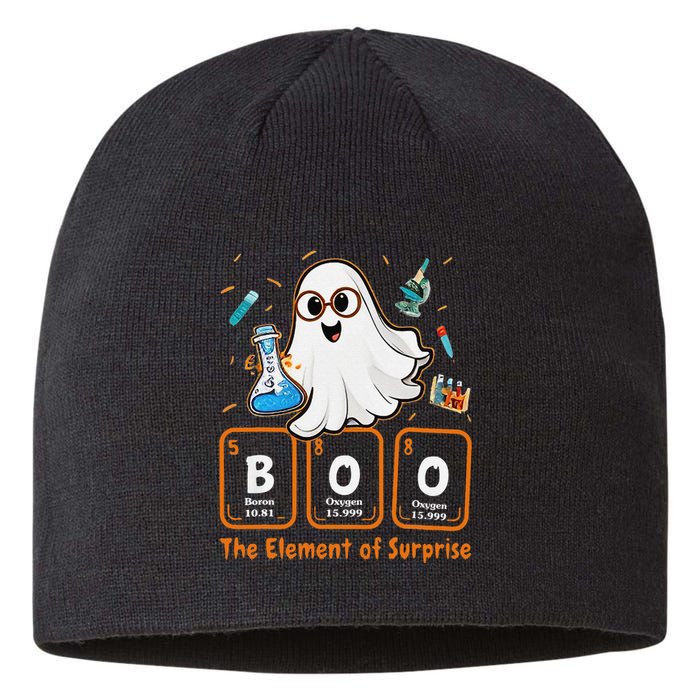 Chemistry Boo The Element Of Surprise Funny Periodic Table Gift Sustainable Beanie