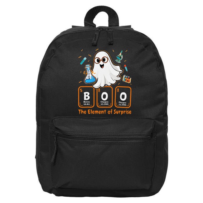 Chemistry Boo The Element Of Surprise Funny Periodic Table Gift 16 in Basic Backpack