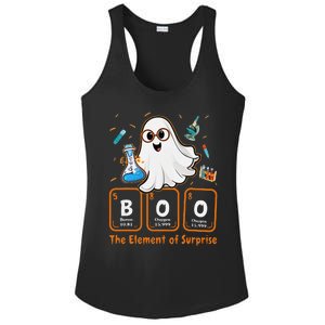 Chemistry Boo The Element Of Surprise Funny Periodic Table Gift Ladies PosiCharge Competitor Racerback Tank