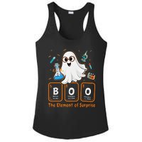 Chemistry Boo The Element Of Surprise Funny Periodic Table Gift Ladies PosiCharge Competitor Racerback Tank