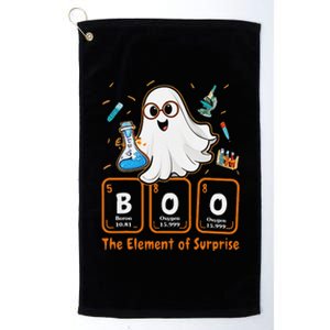 Chemistry Boo The Element Of Surprise Funny Periodic Table Gift Platinum Collection Golf Towel