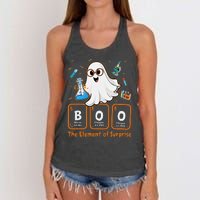 Chemistry Boo The Element Of Surprise Funny Periodic Table Gift Women's Knotted Racerback Tank