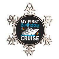 Cruising Boat Trip My Frist Birthday Cruise Metallic Star Ornament