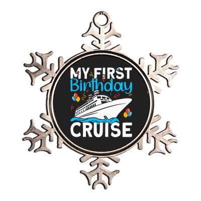 Cruising Boat Trip My Frist Birthday Cruise Metallic Star Ornament