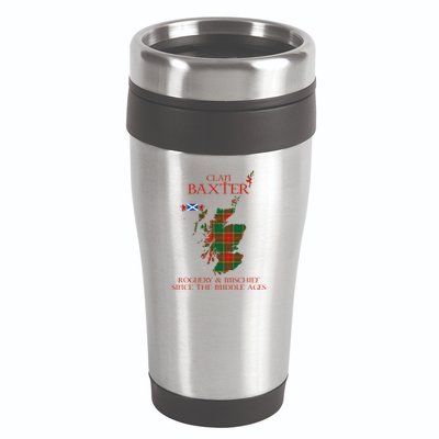 Clan Baxter Tartan Scotland Maps Saltire Lion Rampant 16oz Travel Tumbler