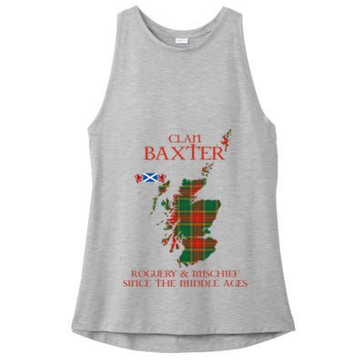 Clan Baxter Tartan Scotland Maps Saltire Lion Rampant Ladies PosiCharge Tri-Blend Wicking Tank