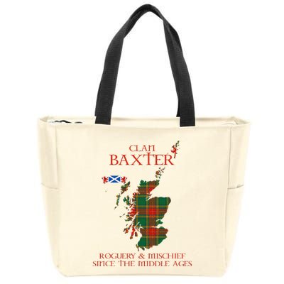 Clan Baxter Tartan Scotland Maps Saltire Lion Rampant Zip Tote Bag