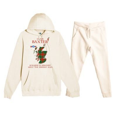 Clan Baxter Tartan Scotland Maps Saltire Lion Rampant Premium Hooded Sweatsuit Set