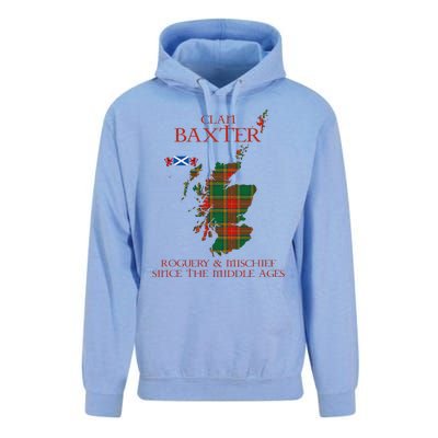 Clan Baxter Tartan Scotland Maps Saltire Lion Rampant Unisex Surf Hoodie