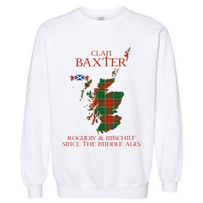 Clan Baxter Tartan Scotland Maps Saltire Lion Rampant Garment-Dyed Sweatshirt