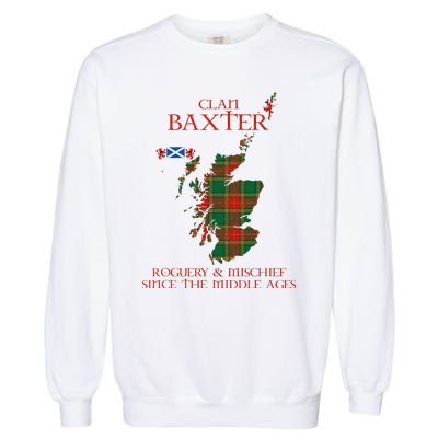 Clan Baxter Tartan Scotland Maps Saltire Lion Rampant Garment-Dyed Sweatshirt