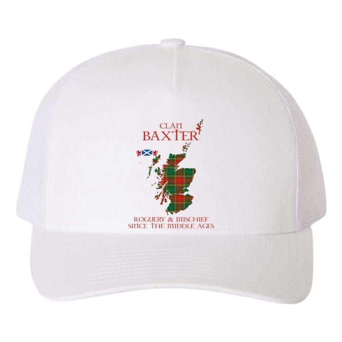 Clan Baxter Tartan Scotland Maps Saltire Lion Rampant Yupoong Adult 5-Panel Trucker Hat