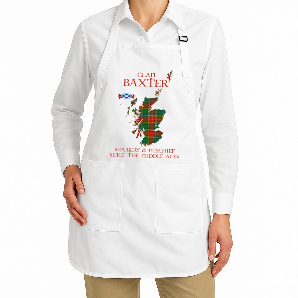 Clan Baxter Tartan Scotland Maps Saltire Lion Rampant Apron