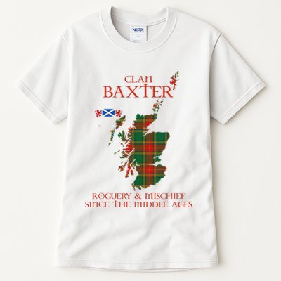 Clan Baxter Tartan Scotland Maps Saltire Lion Rampant Tall T-Shirt