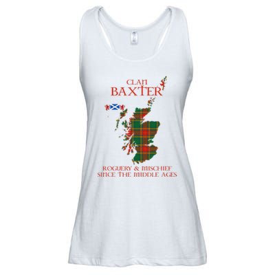 Clan Baxter Tartan Scotland Maps Saltire Lion Rampant Ladies Essential Flowy Tank