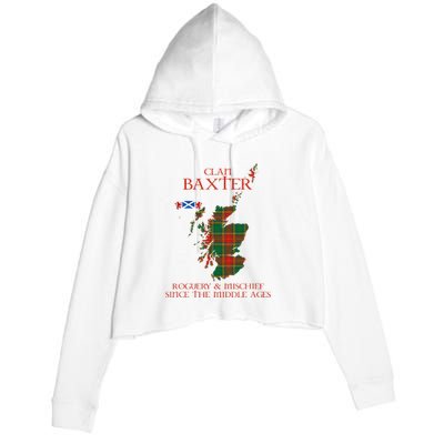 Clan Baxter Tartan Scotland Maps Saltire Lion Rampant Crop Fleece Hoodie