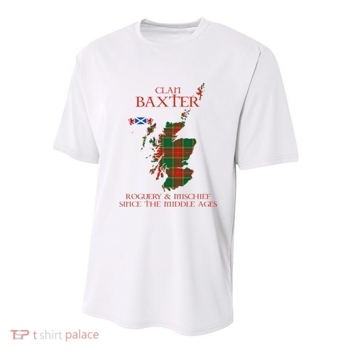 Clan Baxter Tartan Scotland Maps Saltire Lion Rampant Youth Performance Sprint T-Shirt