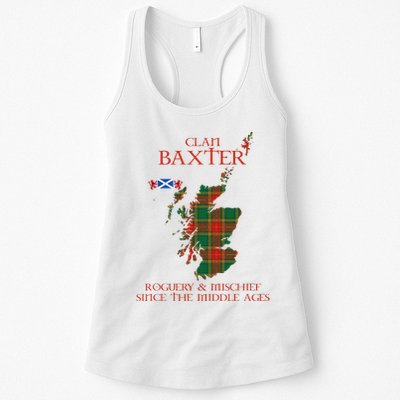 Clan Baxter Tartan Scotland Maps Saltire Lion Rampant Womens Tank Top