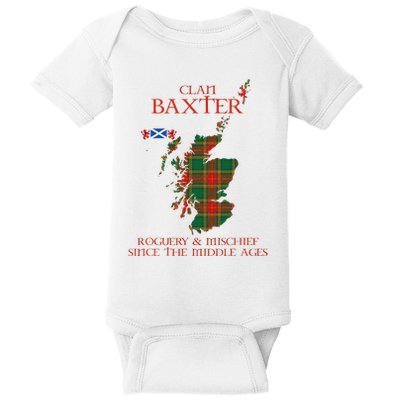 Clan Baxter Tartan Scotland Maps Saltire Lion Rampant Baby Bodysuit