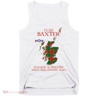 Clan Baxter Tartan Scotland Maps Saltire Lion Rampant Tank Top
