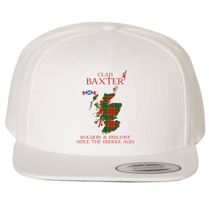 Clan Baxter Tartan Scotland Maps Saltire Lion Rampant Wool Snapback Cap