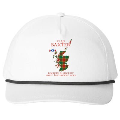 Clan Baxter Tartan Scotland Maps Saltire Lion Rampant Snapback Five-Panel Rope Hat