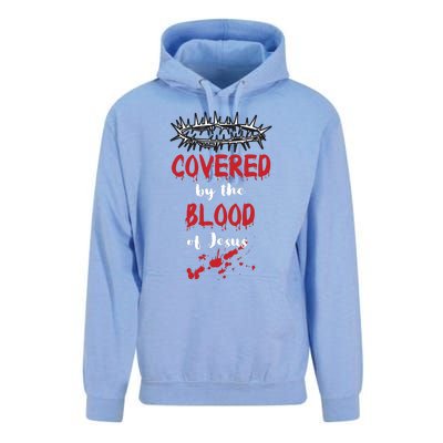 Covered By The Blood Of Jesus Christian Halloween Funny Unisex Surf Hoodie