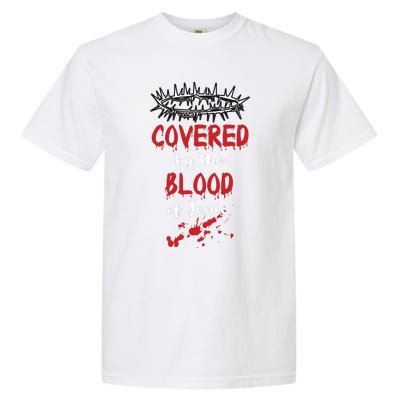 Covered By The Blood Of Jesus Christian Halloween Funny Garment-Dyed Heavyweight T-Shirt