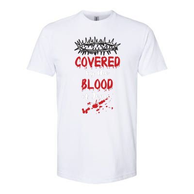 Covered By The Blood Of Jesus Christian Halloween Funny Softstyle® CVC T-Shirt