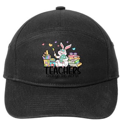 Cute Bunny Teachers Change The World Easter Day 7-Panel Snapback Hat