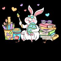 Cute Bunny Teachers Change The World Easter Day 16 in Basic Backpack