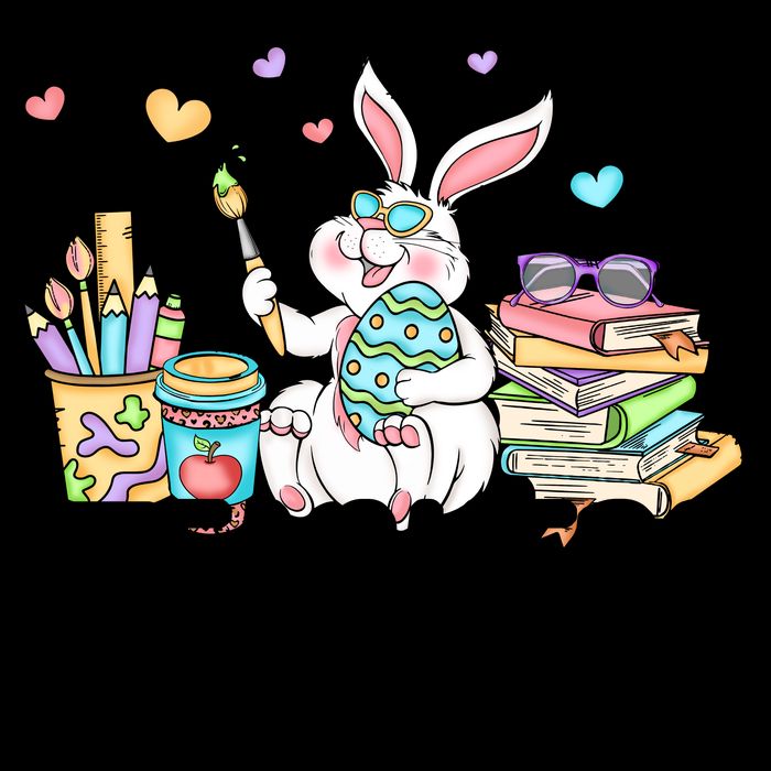 Cute Bunny Teachers Change The World Easter Day 16 in Basic Backpack