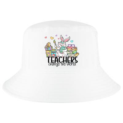Cute Bunny Teachers Change The World Easter Day Cool Comfort Performance Bucket Hat